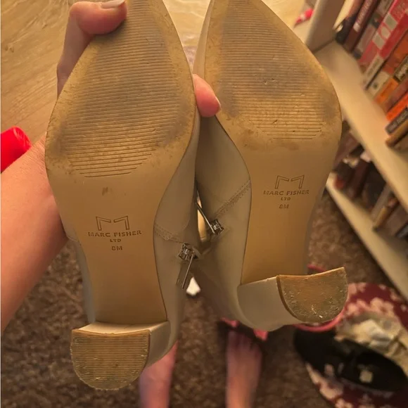 Marc Fisher Cream Heeled Boots - Picture 4 of 4